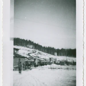 Buitenaanzicht van concentratiekamp Flossenbürg. April 1945