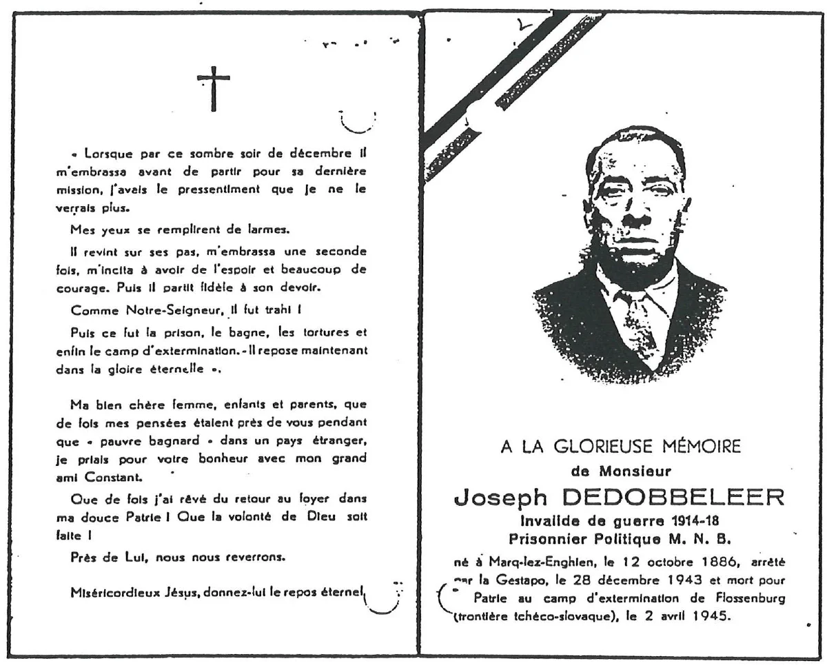 Bidprentje Joseph Dedobbeleer